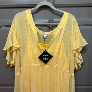 New Ava Viv Yellow Maxi Dress